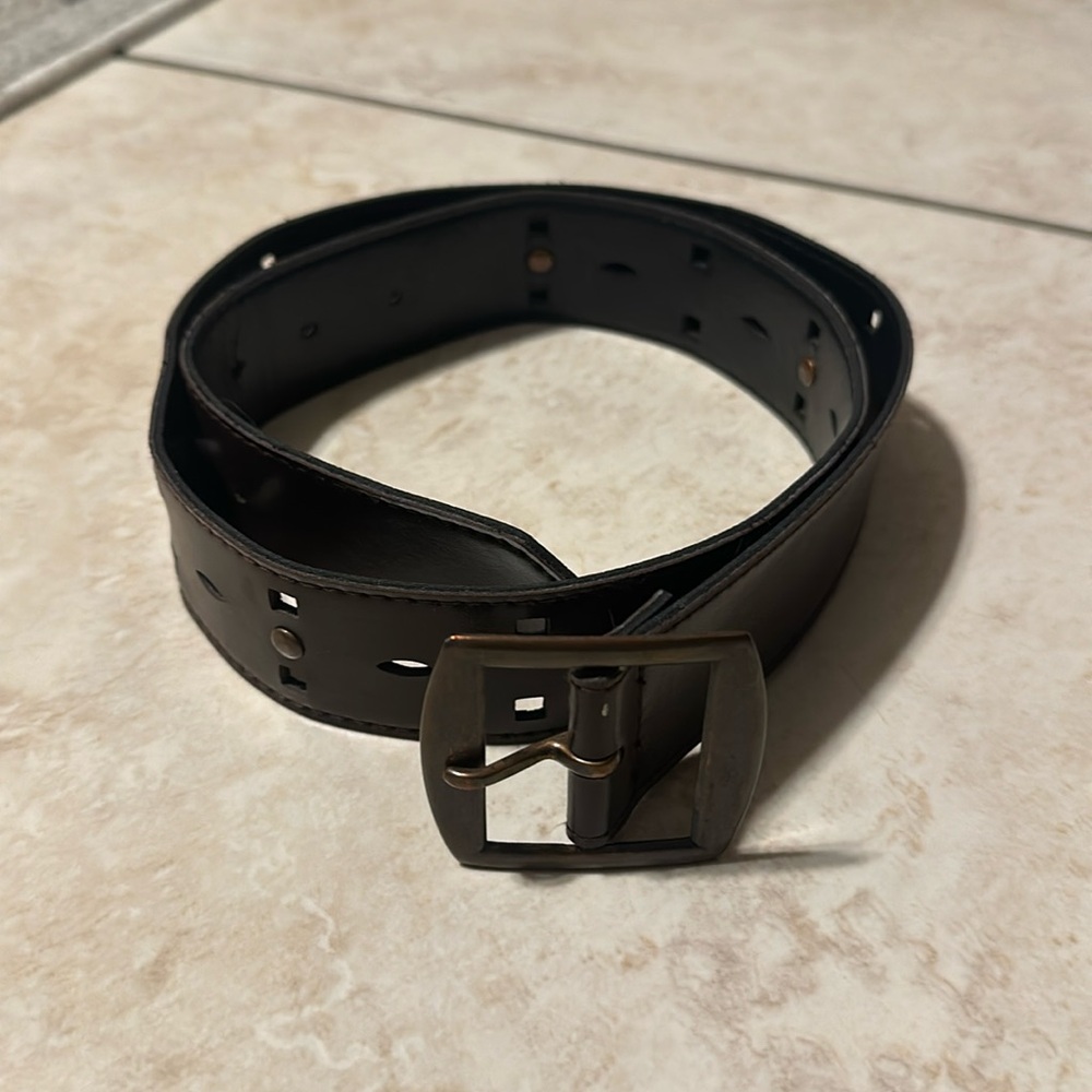 Brown leather belt